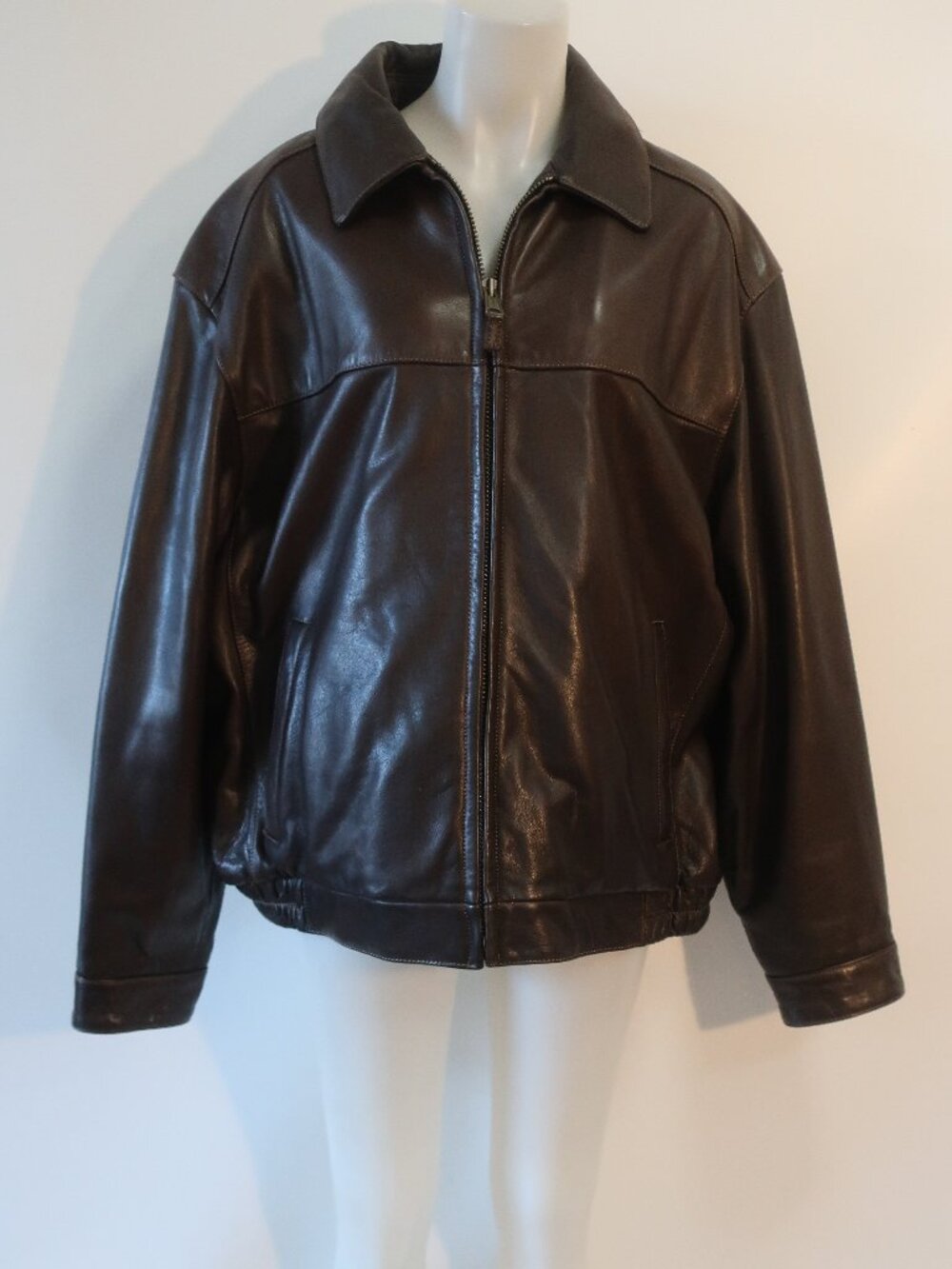Mens Marc New York Andrew Marc Brown (Item-5) Zip Leather Bomber Jacket 2XL COLO